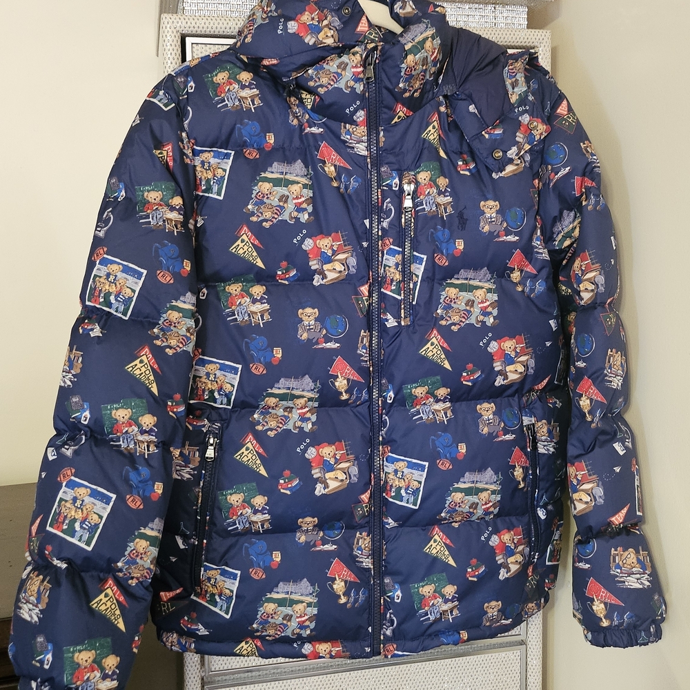Polo Ralph Lauren Kids Puffer Jacket - Navy with Fun Print